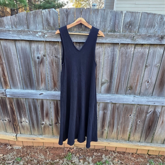 Free People FP Beach Black Knit Maxi Dress Small Oversized A-Line Sleeveless - Picture 6 of 16